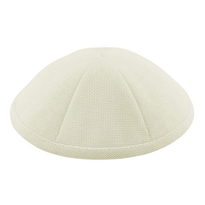 Ivory burlap kippah