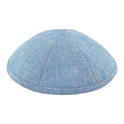 Light Blue burlap kippah