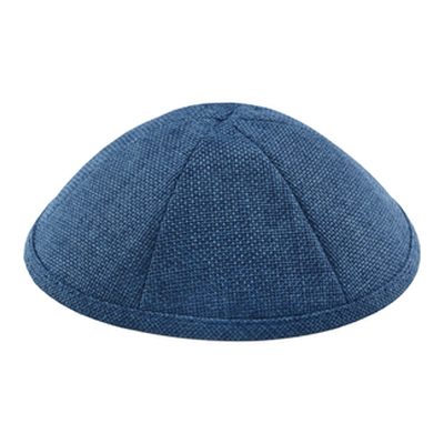 Navy burlap kippah