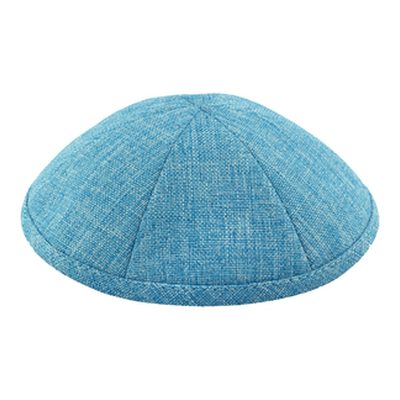 Teal burlap kippah