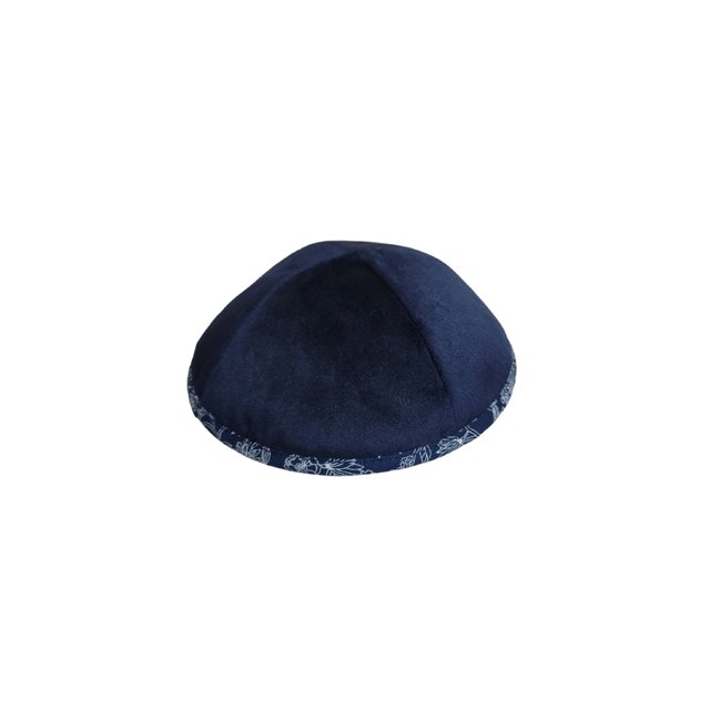 Navy Velvet with Floral Edge