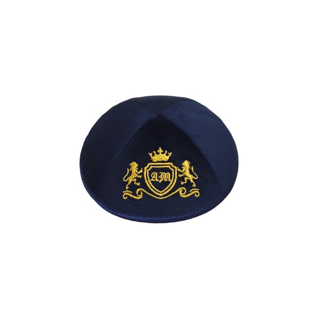 Navy Velvet with Gold Crest