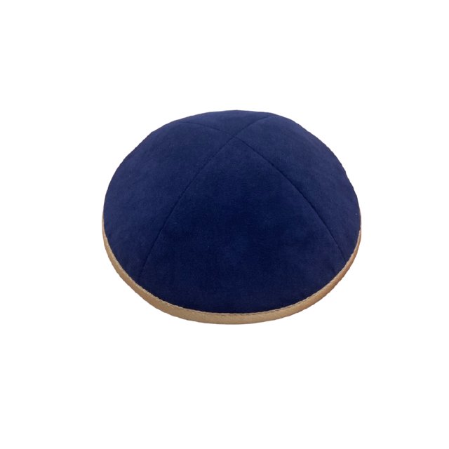 Navy Velvet with Tan Edge