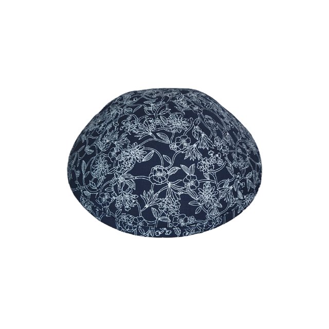 Navy White Floral Print