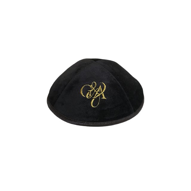 Black Velvet with Gold Monogram