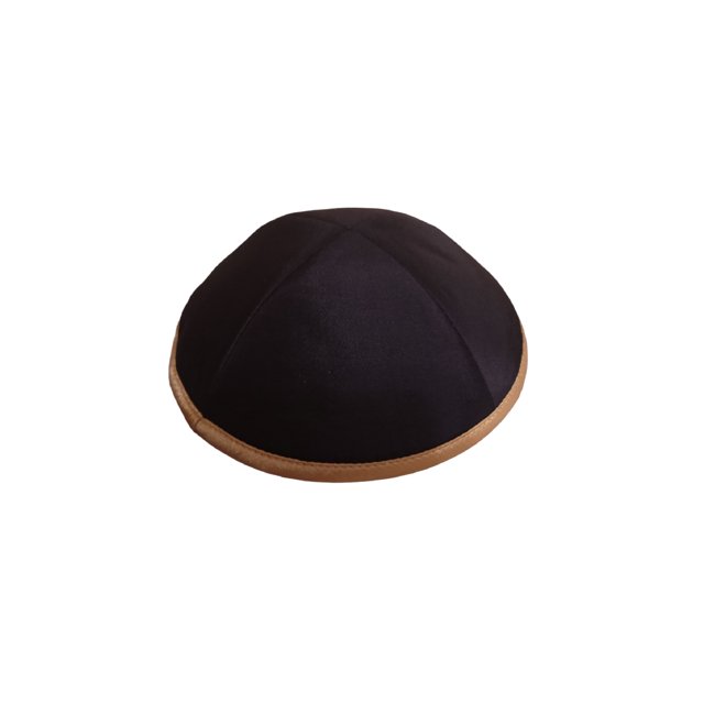 Black Satin with Tan Edge