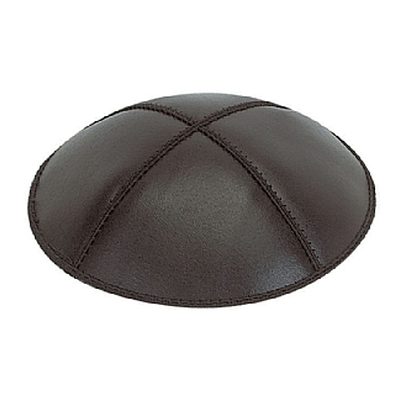 Black leather kippah