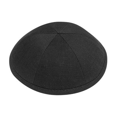 Black linen kippah