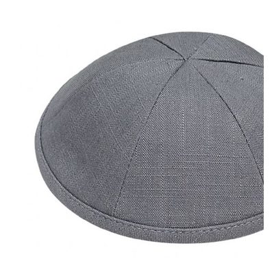 Gray linen kippah