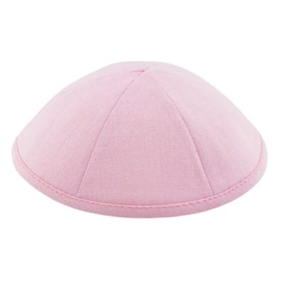 Pink linen kippah