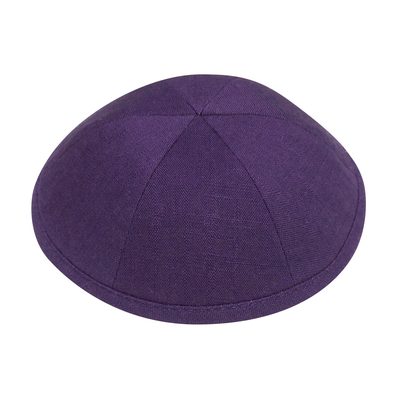 Purple linen kippah