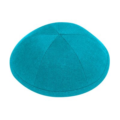 Turquoise linen kippah