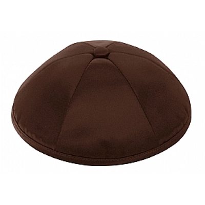 Brown satin kippah