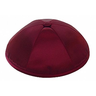 Burgundy satin kippah