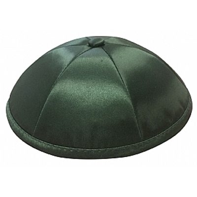 Dark Green satin kippah