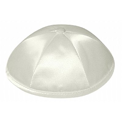 Ivory satin kippah