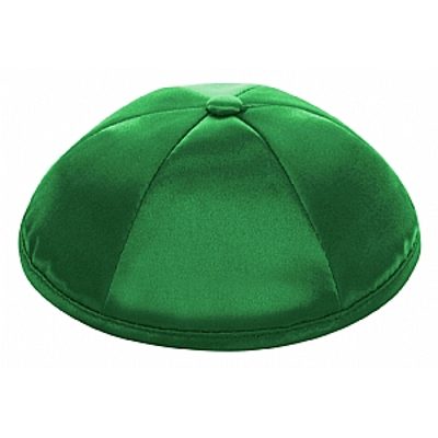 Kelly Green satin kippah
