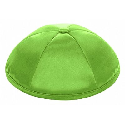 Lime satin kippah