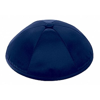 Navy satin kippah