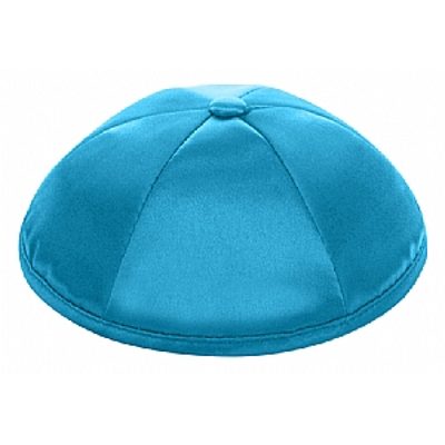 Turquoise satin kippah