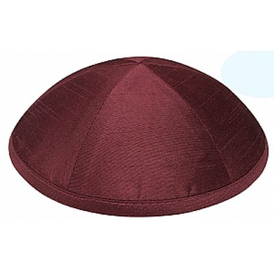 Burgundy silk kippah