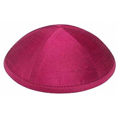 Fuschia silk kippah