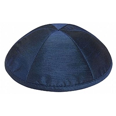 Navy silk kippah