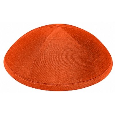 Orange silk kippah
