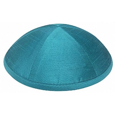 Turquoise silk kippah