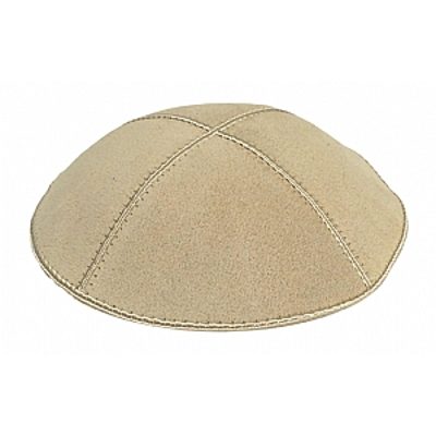 Beige suede kippah