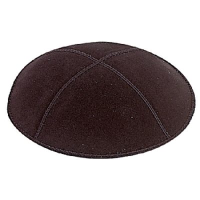 Black suede kippah