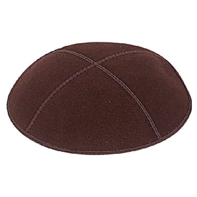 Brown suede kippah