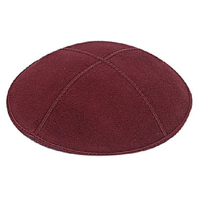 Burgundy suede kippah