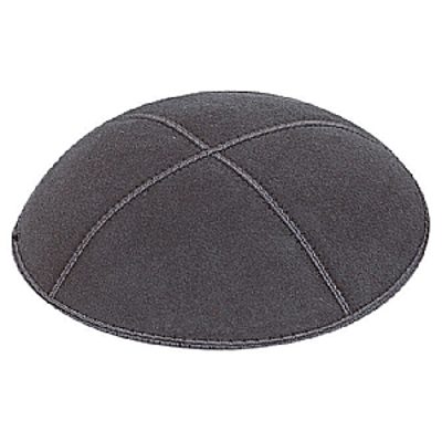 Charcoal suede kippah