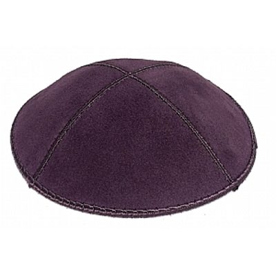 Eggplant suede kippah