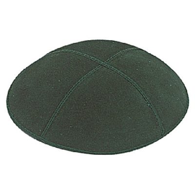 Forest Green suede kippah