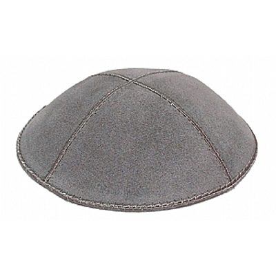 Gray suede kippah
