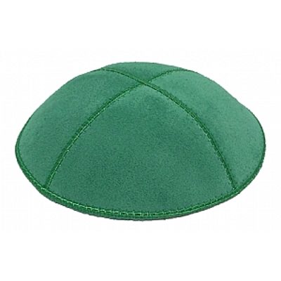 Green suede kippah