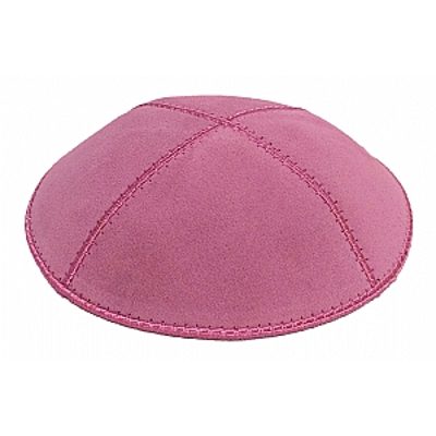Hot Pink suede kippah