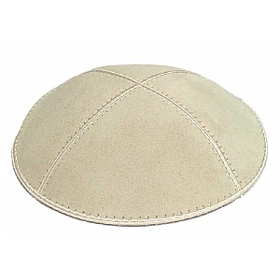 Ivory suede kippah