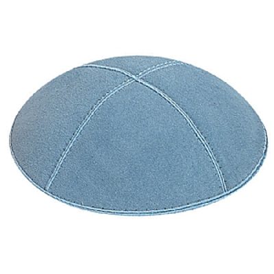 Light Blue suede kippah