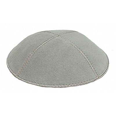 Light Gray suede kippah