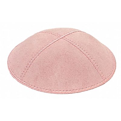 Light Pink suede kippah