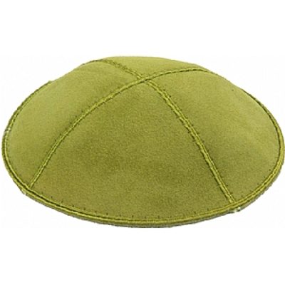 Lime suede kippah