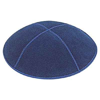 Navy suede kippah