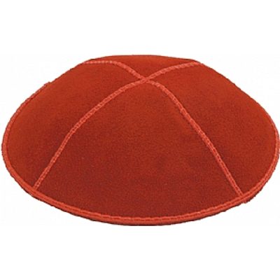 Orange suede kippah