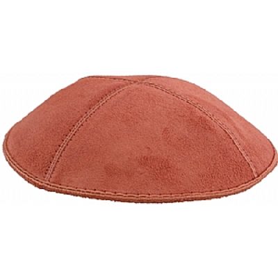 Peach suede kippah