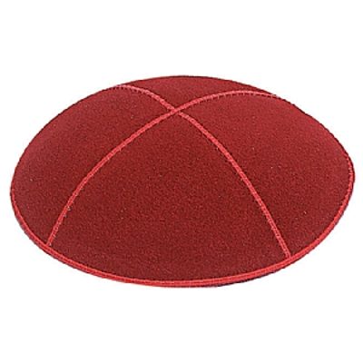 Red suede kippah