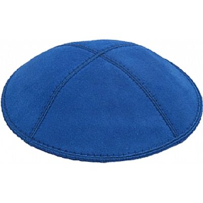 Royal Blue suede kippah