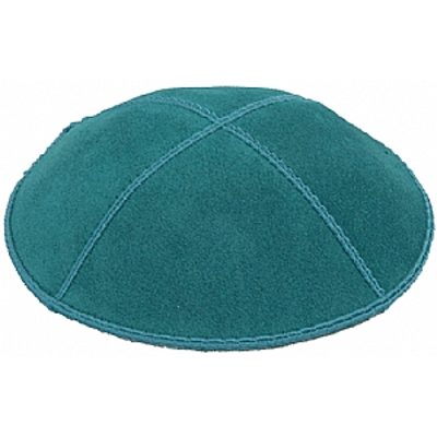 Teal suede kippah